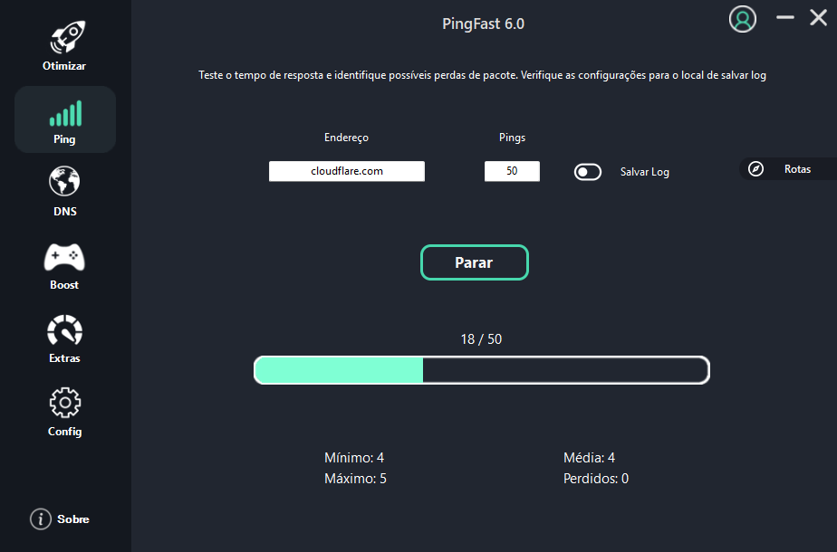 PingFast Menu Ping